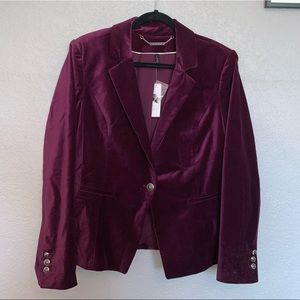 NWT plum velvet blazer